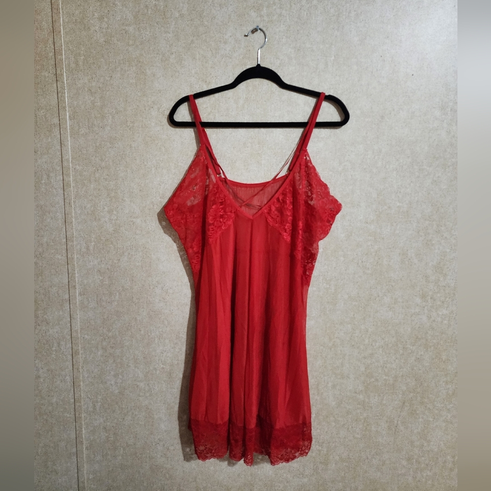 Red Lace Chemise Plus Size 3x/4x